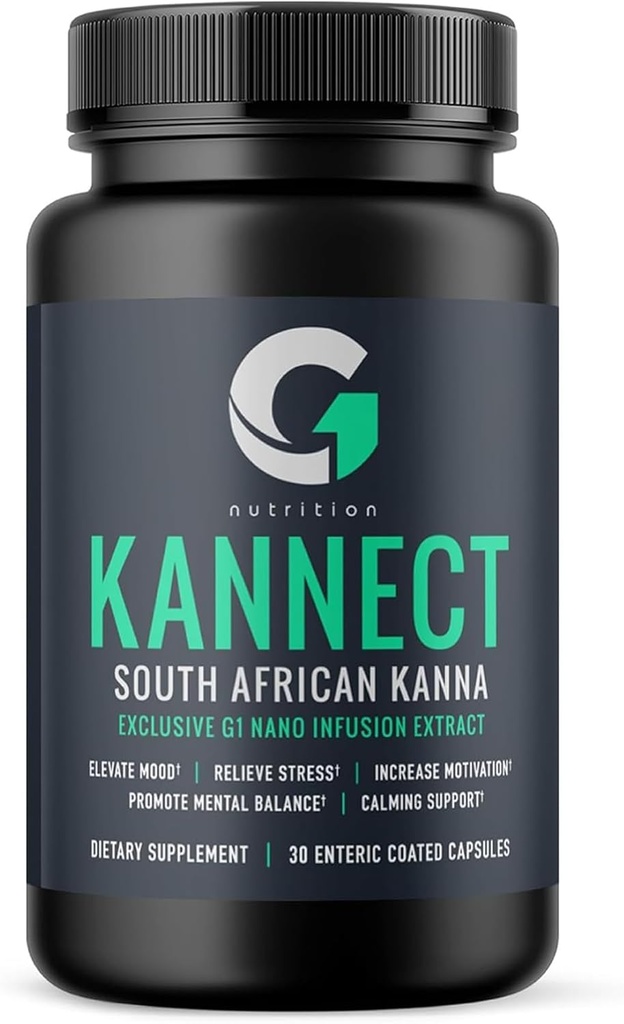 Kannect Sceletium Tortuosum Kosttilskud - 100 mg Nano Infusion Uddrag for en naturlig rolig & Mood Boost - Forbedrer Mental & Fysisk sundhed - 30 Servere