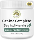 Wholistic Pet Organics Canine Complete - Hund Multivitamin Powder - 8 Oz - Daily Dog Vitamin og Kosttilskud til Hjemmelavet Mad - Immunsystem, Hud, Coat & Samlet Sundhed - Små og store Breed