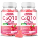 Sukkerfri CoQ10 Gummies 250 mg, Coenzym Q10 Kosttilskud Plus Omega-3, Vitamin B6 & Zink, Høj Absorption CoQ10 Supplement til Cellular Energy & Antioxidant Support, Raspberry Flavor, Vegan 120Cts