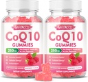 Sukkerfri CoQ10 Gummies 250 mg, Coenzym Q10 Kosttilskud Plus Omega-3, Vitamin B6 & Zink, Høj Absorption CoQ10 Supplement til Cellular Energy & Antioxidant Support, Raspberry Flavor, Vegan 120Cts