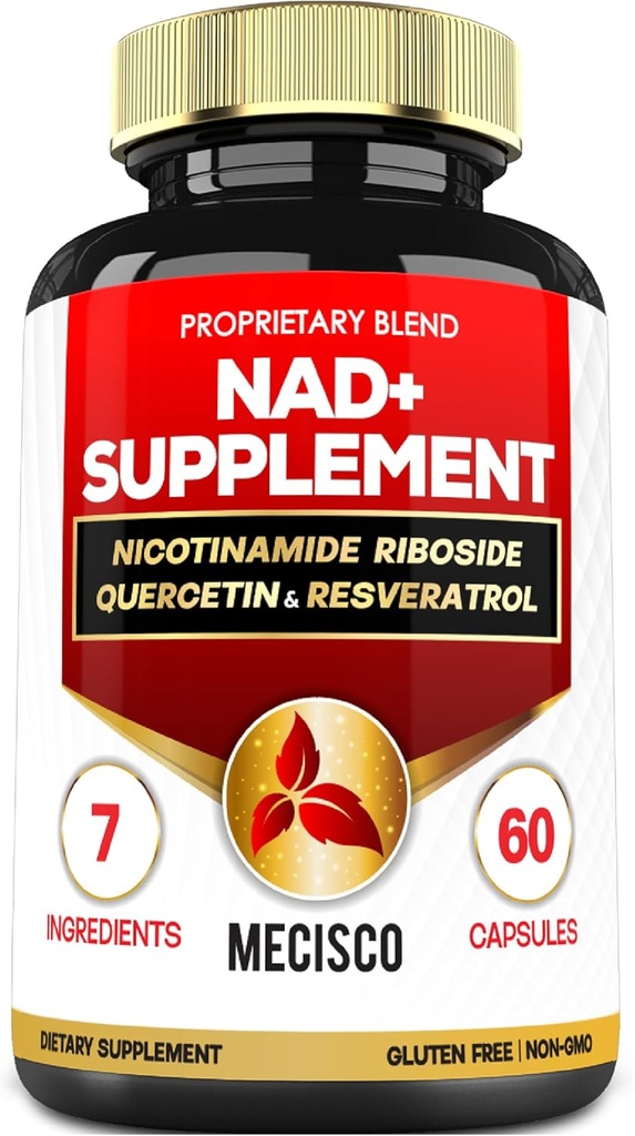 NAD + Supplement til Nicotinamid Riboside w / Quercetin, Resveratrol, gurkemeje, Rhodiola Rosea, Astragalus - 60 Greve