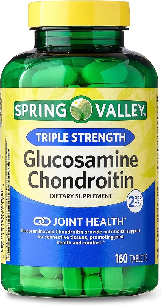 Spring Valley - Glucosamin Chondroitin, Triple Strength, 160 tabletter af Spring Valley