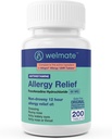 WELMATE - Allergy Relief - Fexofenadine HCl 60 mg - 12 timers ikke- Drowsy Antihistamin - Nysen - Runny Næse - Itchy Eyes, Næse & Hals - Allergy Relief Tablets - 200 Count