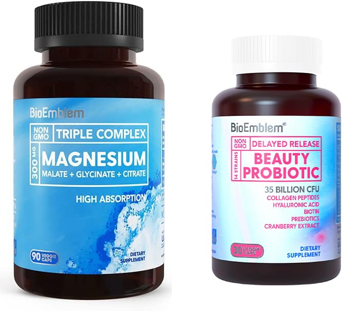 Bioembleme Kvindetriple Magnesium Complex Beauty Probiotika - 120 Piece Assortment - Unflavored
