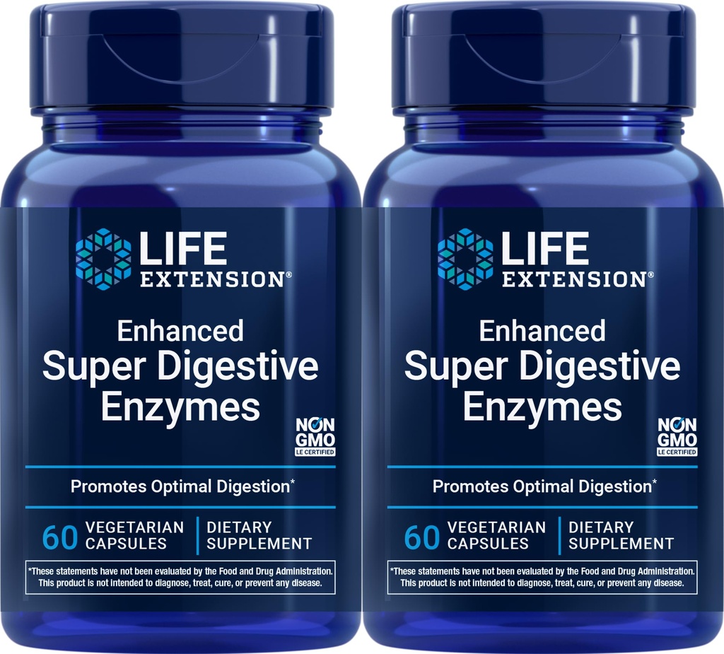 Life Extension Enzymes, 60 vegetariske kapsler (pakke med 2)