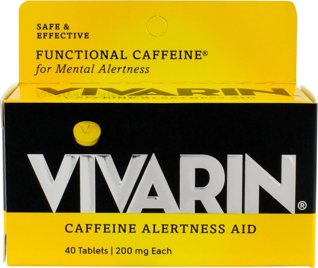 Vivarin Alerness Aid Tablets 40 Count 200mg Tablets (4 Pack)
