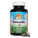 Yerba Prima Bentonite Clay Plus Herbal Detox, 100 Veg Kapsler - Food Grade Clay fra The Great Plains, USA - Colon & Lever Cleanse supplement med Calcium Clay