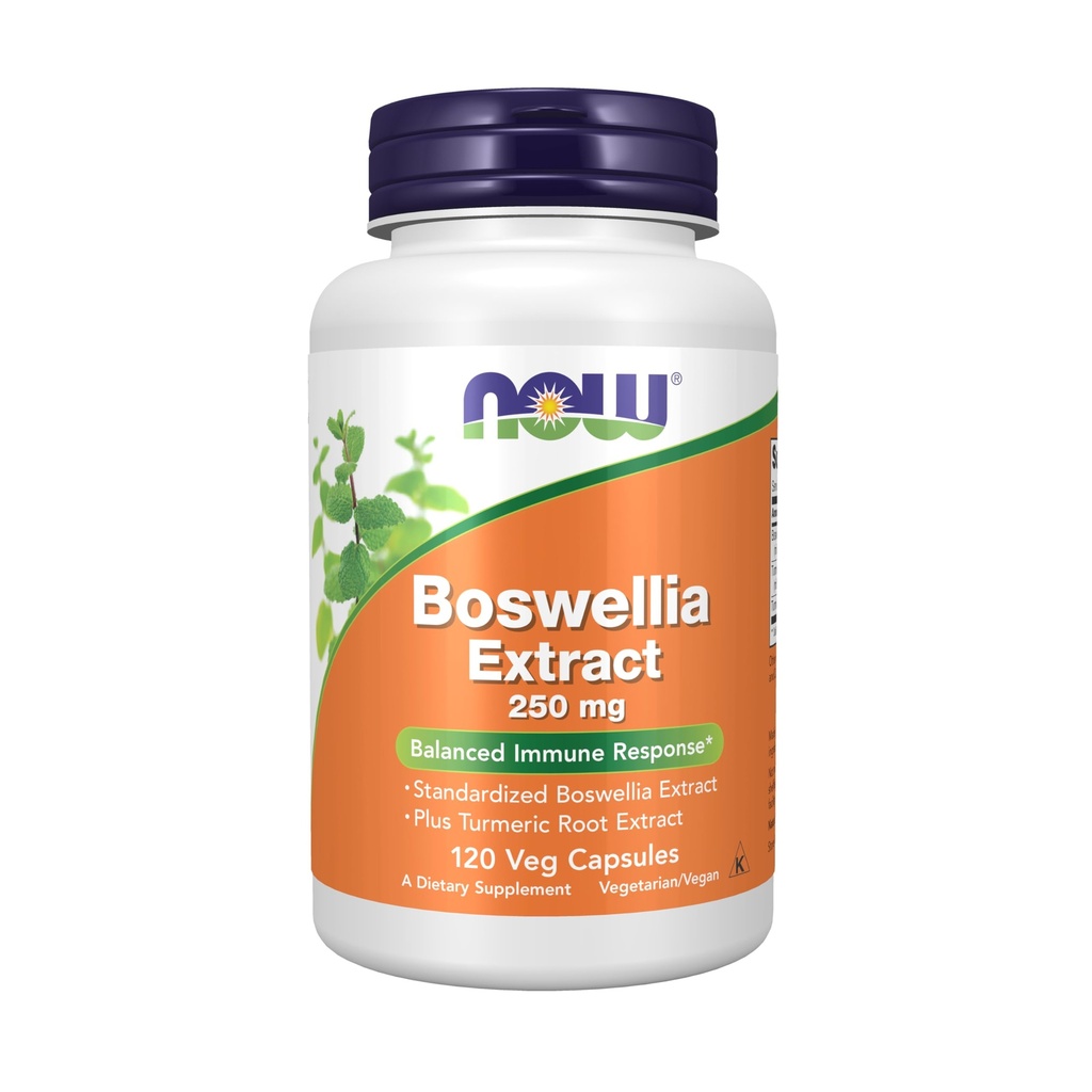 Now Foods Supplements, Boswellia Extract 250 mg, plus gurkemeje Root Extract, 120 Veg Kapsler