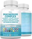 60 Count Magnesium Complex 2285mg med Magnesium Glycinat Citrat Malatoxid Taurat Aspartatgluconat Oroter & Mag Chlorid, Zink Copper Mangan & Vitamin C B1 B2 B6 B12 Complex USA