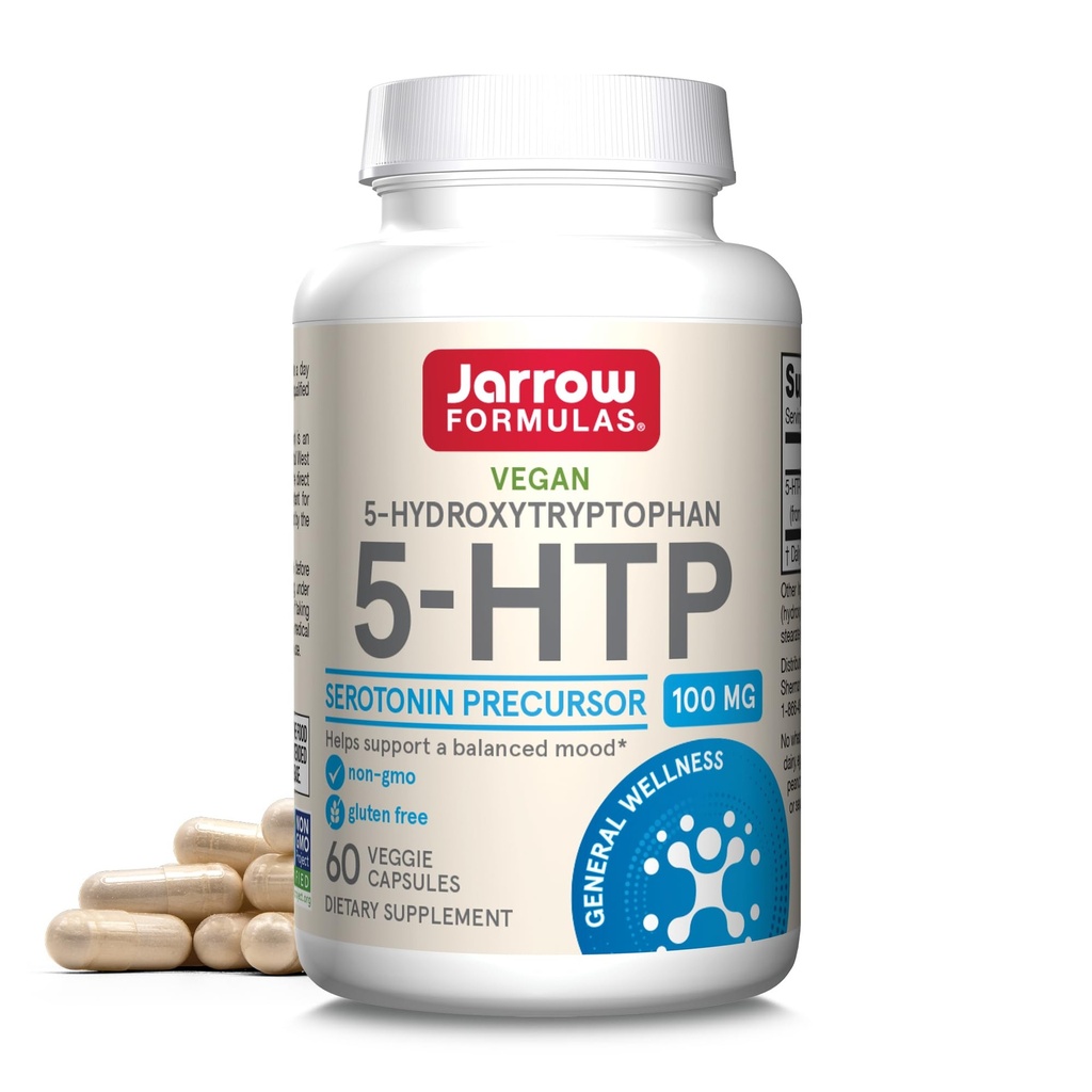 Jarrow Formulas ® 5- HTP, 100 mg, Serotonin Precursor, 60 Veggie Capsules, 60 Day Supply
