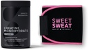 Sports Research Creatine Monohydrate and Sweet Sweat Waist Trimmer - Black/Pink (Large)