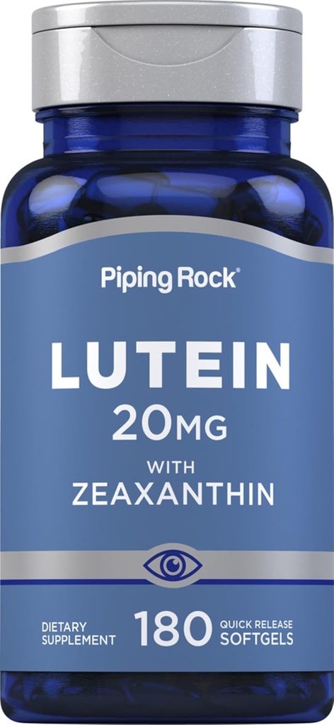 Piping Rock Lutein and Zeaxanthin Supplement Note 124; 20mg