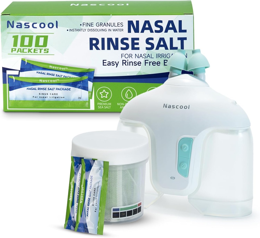 Nasal kunstvanding System med 150 saltpakninger - for lang tid brug