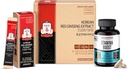JUNG KWAN JANG Koreansk Red Panax Ginseng Energy Bundle - Extract Everytime 3000mg Sticks (30 Greve) & Mænds Stamina Boost for Daily Vitality (60 kapsler)