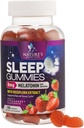 Sovegummi til voksne ekstra styrke 8mg - Melatonin med passiflora ekstrakt for afslappende søvn - Fast fungerende melatonin sovegummi supplement, Vegan, Non- GMO, Tasty Strawberry Flavor - 120 gummies