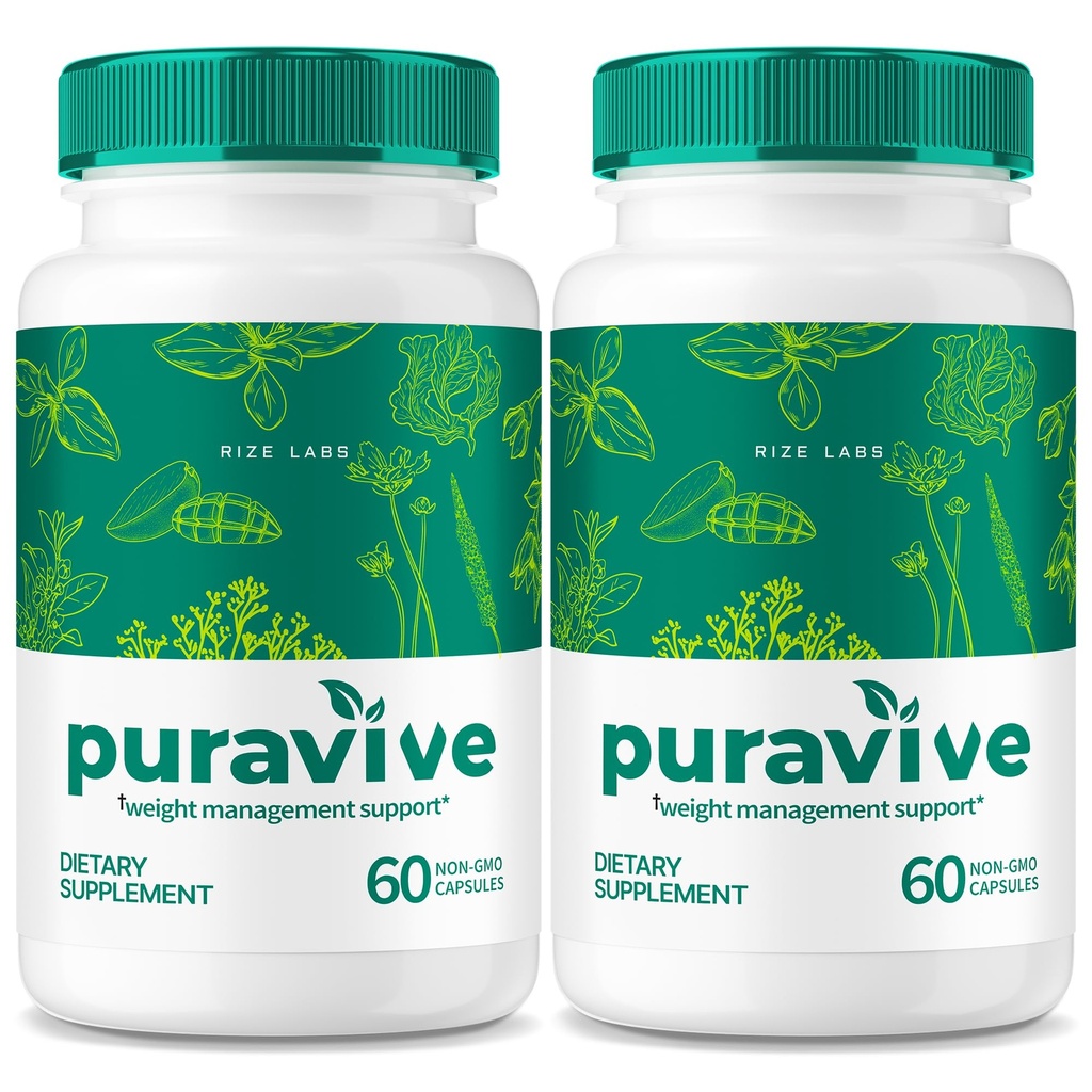 (2 Pack) Puravive, Puravive Vægttab Kapsler, Puravive Exotic Rice Metode, All Natural Detox & Cleanse Support, Pura Vive Keto Anmeldelser (120 Kapsler)