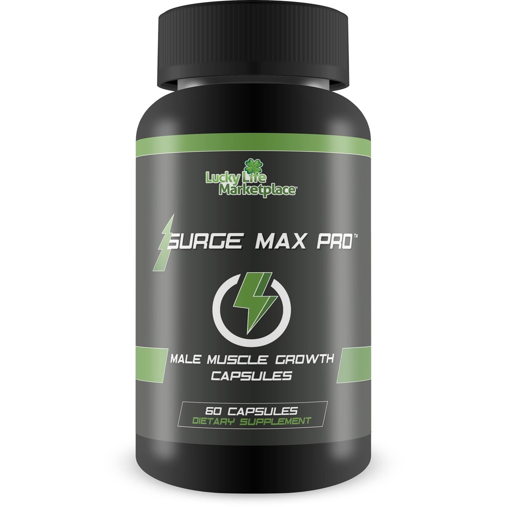 Surge Max Pro - Muscle Growth Formel - Forstørre magt, Styrke, Stamina, & Energy - Eksplosive Muskelpumpe - Store gevinster - Hjælp Oxygen & Nutrient Levering til Muskler - L- Arginin - Byg muskelmasse