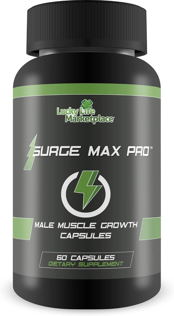 Surge Max Pro - Muscle Growth Formel - Forstørre magt, Styrke, Stamina, & Energy - Eksplosive Muskelpumpe - Store gevinster - Hjælp Oxygen & Nutrient Levering til Muskler - L- Arginin - Byg muskelmasse