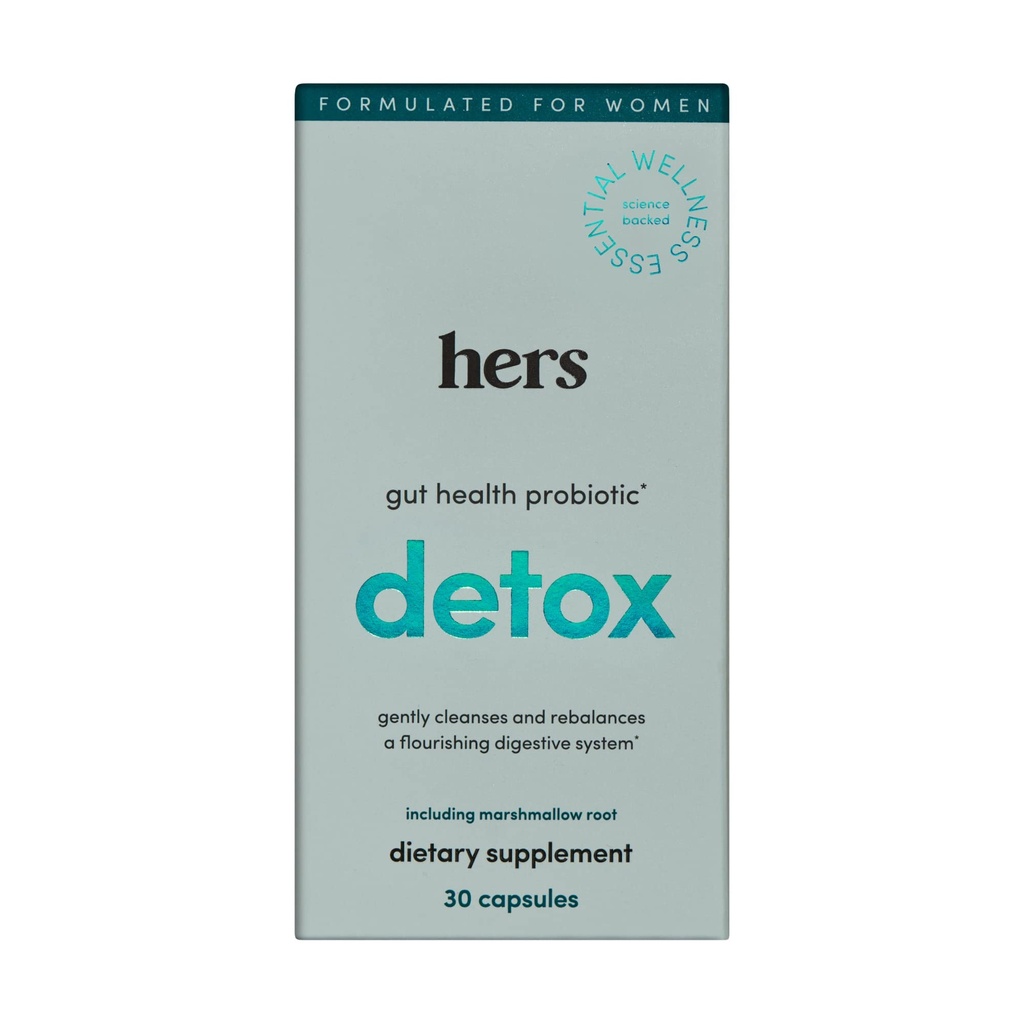 Hendes Detox supplement - kvinders probiotiske supplement til afgiftning - hjælper med at understøtte et sundt fordøjelsessystem - Vegetar - 30 kapsler