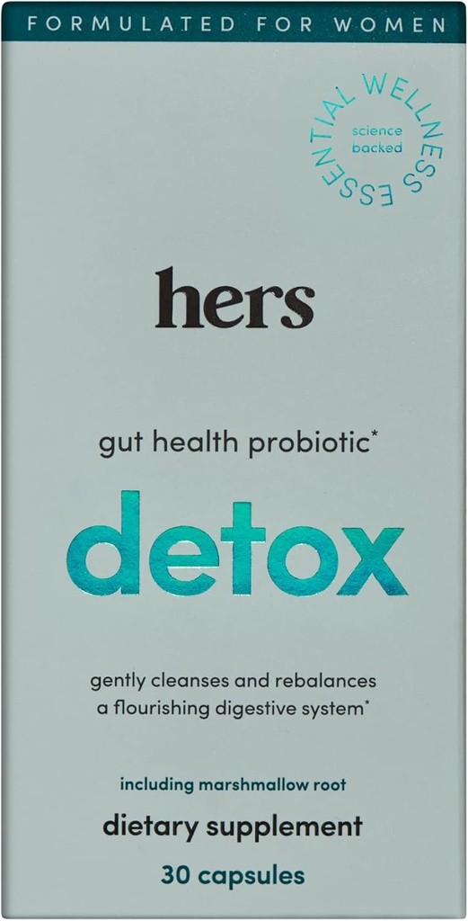 Hers Detox Supplement - Women's Probiotic Supplement for Detoxing - Helps Support a Healthy Digestive System - Vegetarian - 30 Capsules
