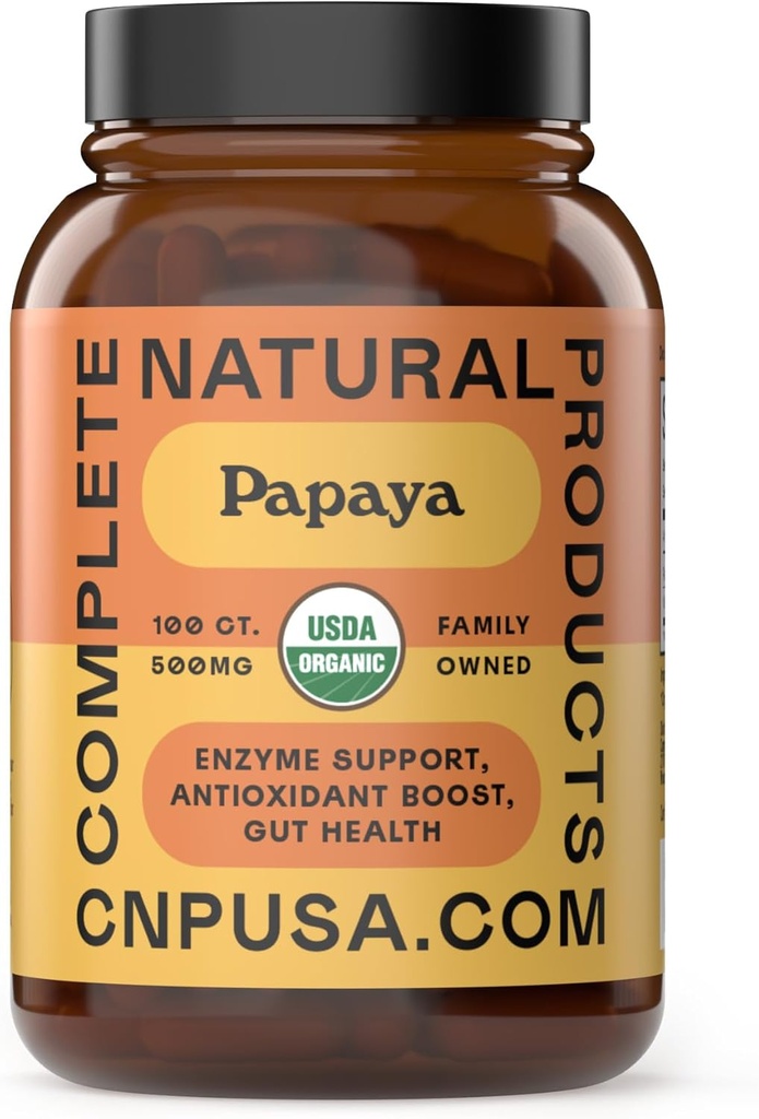 Komplette naturlige produkter Organic Papaya Enzymer & Papain Enzyme Capsules - 500mg 100 piller, Organic Papaya Powder fordøjelige Super frugt kapsler