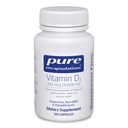 Pure indkapslinger Vitamin D3 250 mcg (10.000 IE) - supplement til støtteben, fælles, bryst, hjerte, kolon og immunforsvar - med Premium D - 120 kapsler
