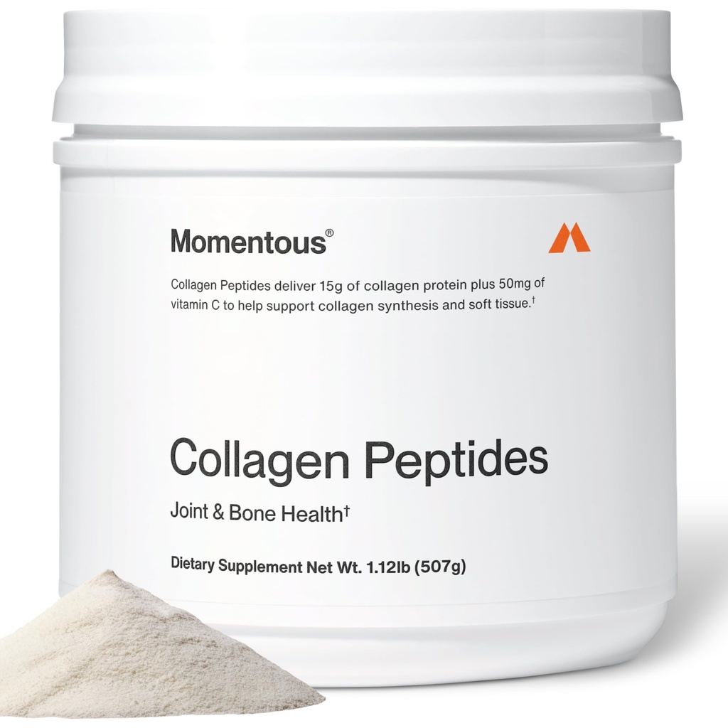 Momentous Grass- Fed Collagen Peptider Powder - Collagen Protein Powder med Fortigel & vitamin C for hår, hud, negle, & fælles sundhedsstøtte - NSF Certified for Sport - Packaging May Vary