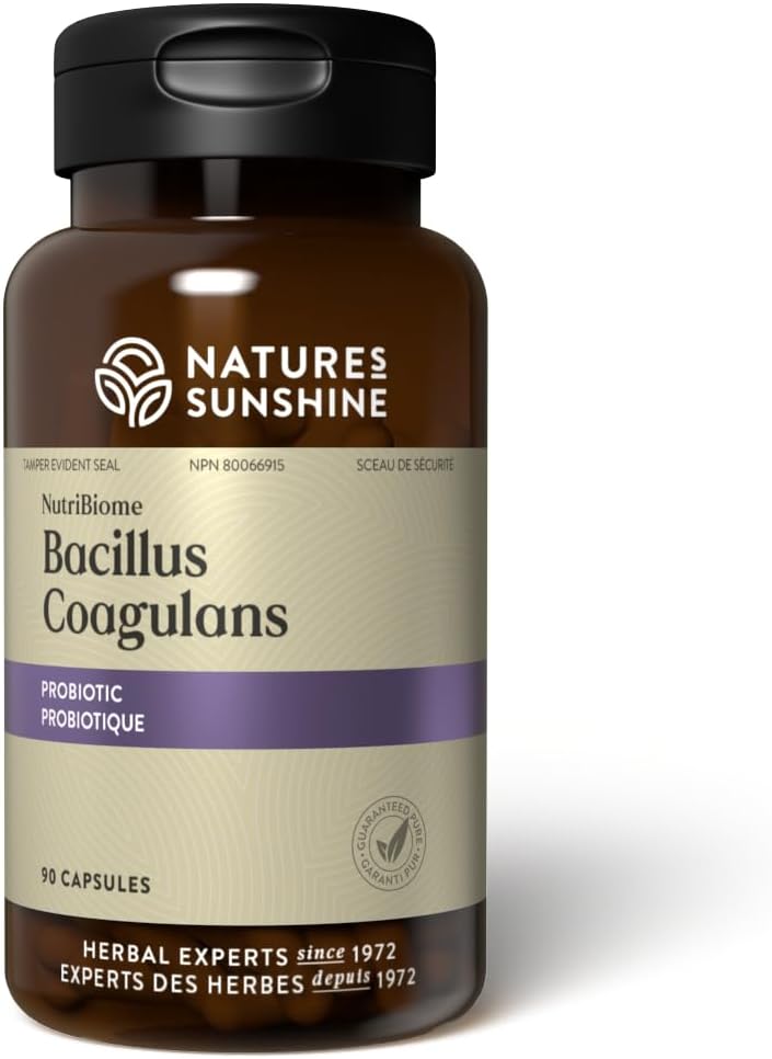 Nature 's Sunshine Nutribiome Bacillus Coagulans Probiotika, 90 Capsules Name 124; 3 Millioner CFU af Bacillus Coagulans Probiotic Hjælper forsvar mod fordøjelsesforstyrrelser og lejlighedsvis Diarré, Gas og Bloating