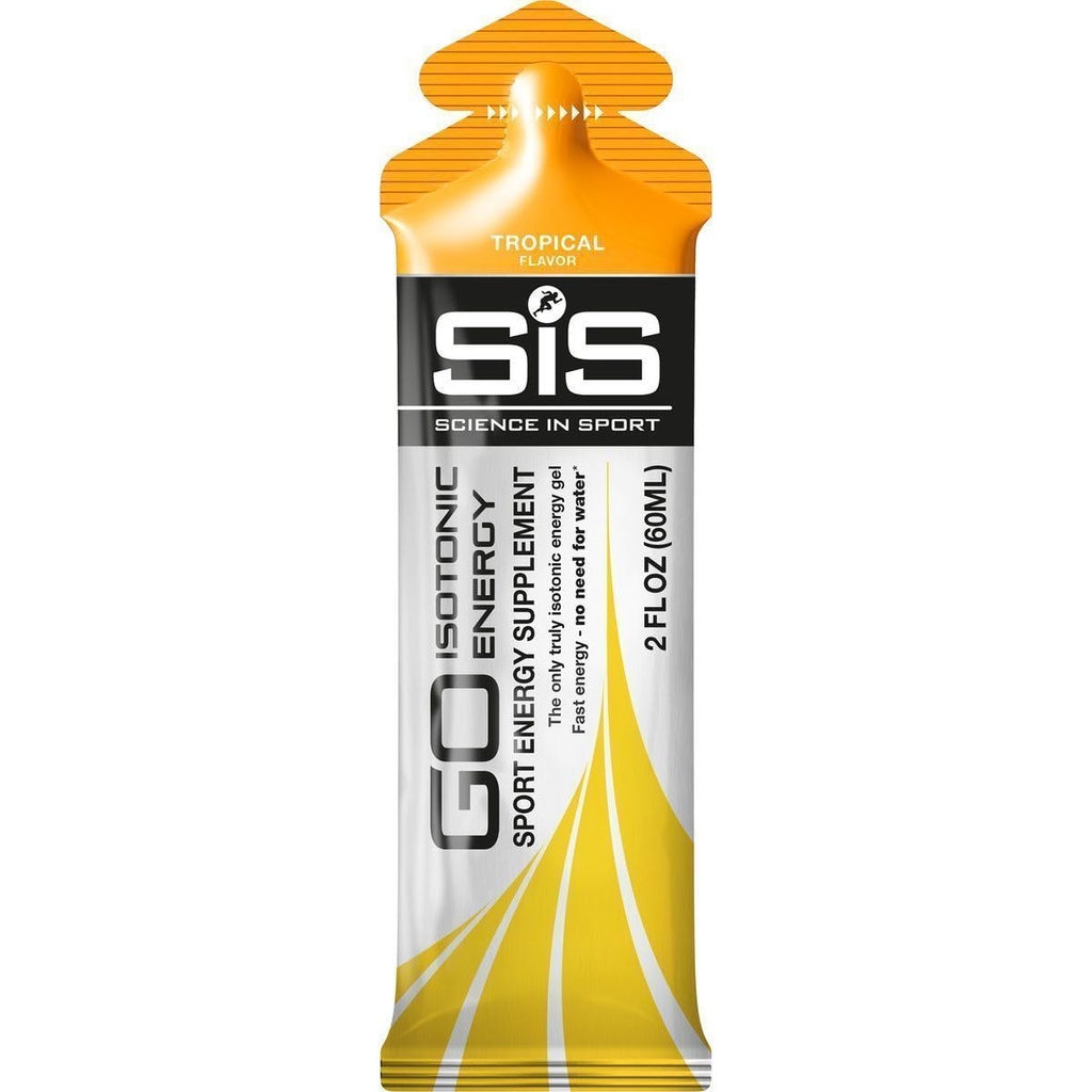 Science in Sport Energy Gel Pack, SIS Isotonic Energy Gel, 22g hurtige fungerende kulhydrater, Performance & Endurance Gels, Tropical Flavor - 2 Fl Oz (Pack of 6)