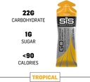 Science in Sport Energy Gel Pack, SIS Isotonic Energy Gel, 22g hurtige fungerende kulhydrater, Performance & Endurance Gels, Tropical Flavor - 2 Fl Oz (Pack of 6)