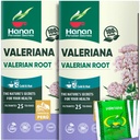 Hanan Valerian Root Tea til sengetid (50 poser) - Te de Valeriana, Urtemedicin Calming Night Tea - 100% Ren, Kaffefri, Non- GMO, Herb fra Peru - pakke med 2 æsker