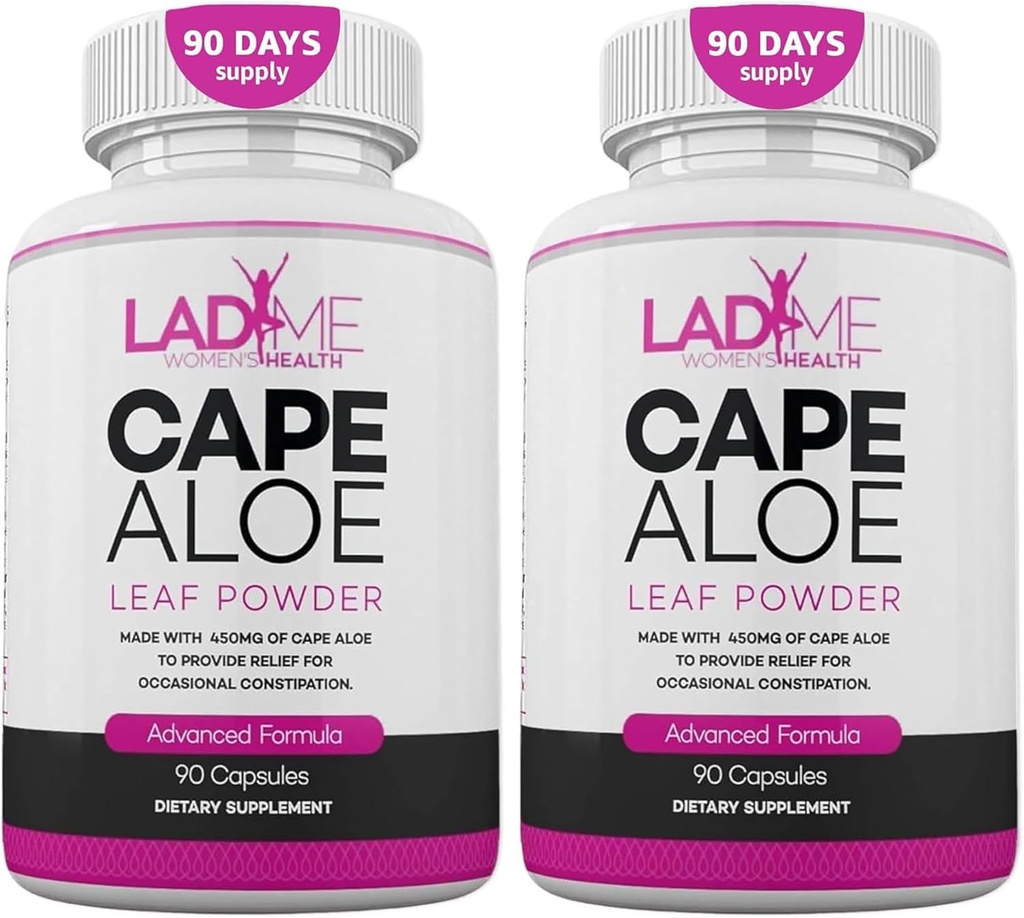 Pure Cape Aloe Herbal Laxative til Forstoppelse Relief sund tarm bevægelse Natural Colon Cleanse & Detox Kosttilskud designet til kvinder af Ladyme 180 kapsler