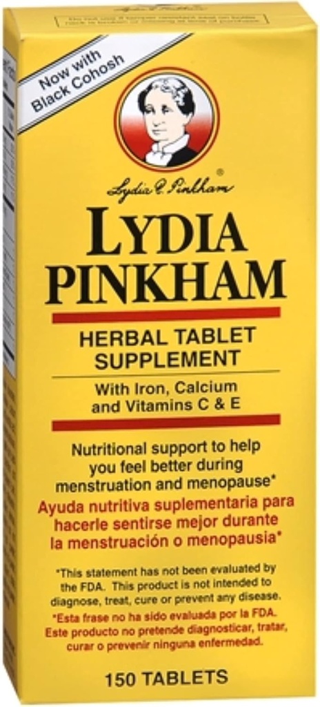 Lydia Pinkham Nutritional support til kvinder - Lydia Pinkham Herbal tabletter, hjælper dig med at føle dig bedre under menstruation og menopaus- 150 tabletter