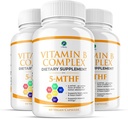 1 Body Vitamin B Complex 3 Pack - Bioavailable B Vitamin med 5-MTHF Folate, B1, B2, B5, B6, Methyl B12, Niacin & Biotin - Non- GMO, Vegan, Made in USA