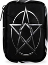 Gray Metal Pentagram Pill Box 7 Day Travel Pill Organizer for Adult Elder Child Pill Case med lynlås Magic Circle Portable ugentlige sag Kompakt størrelse for vitamin supplement Holder