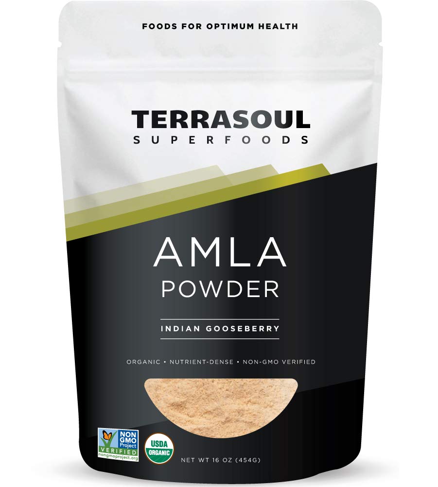 Terrasoul Superfoods Organic Amla Berry Powder (Amalaki), 16 Oz - Rich in Antioxidant Vitamin C