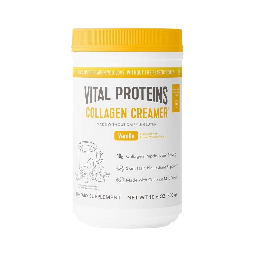 Vital Proteins Collagen Peptider Powder - Vanilla Protein Coffee Creamer til hår, hud & negle støtte