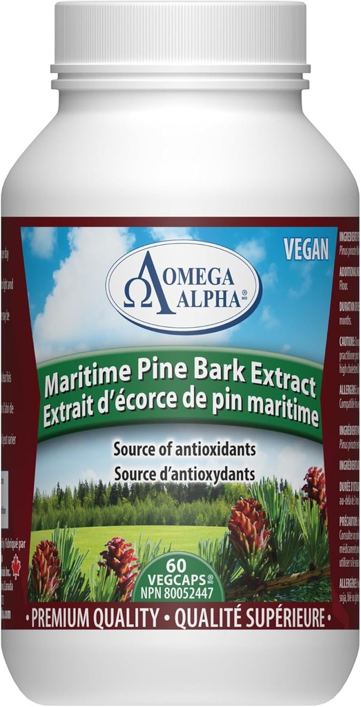 Omega Alpha Maritime Pine Bark Uddrag Anti Hypertension 60 Kapsler