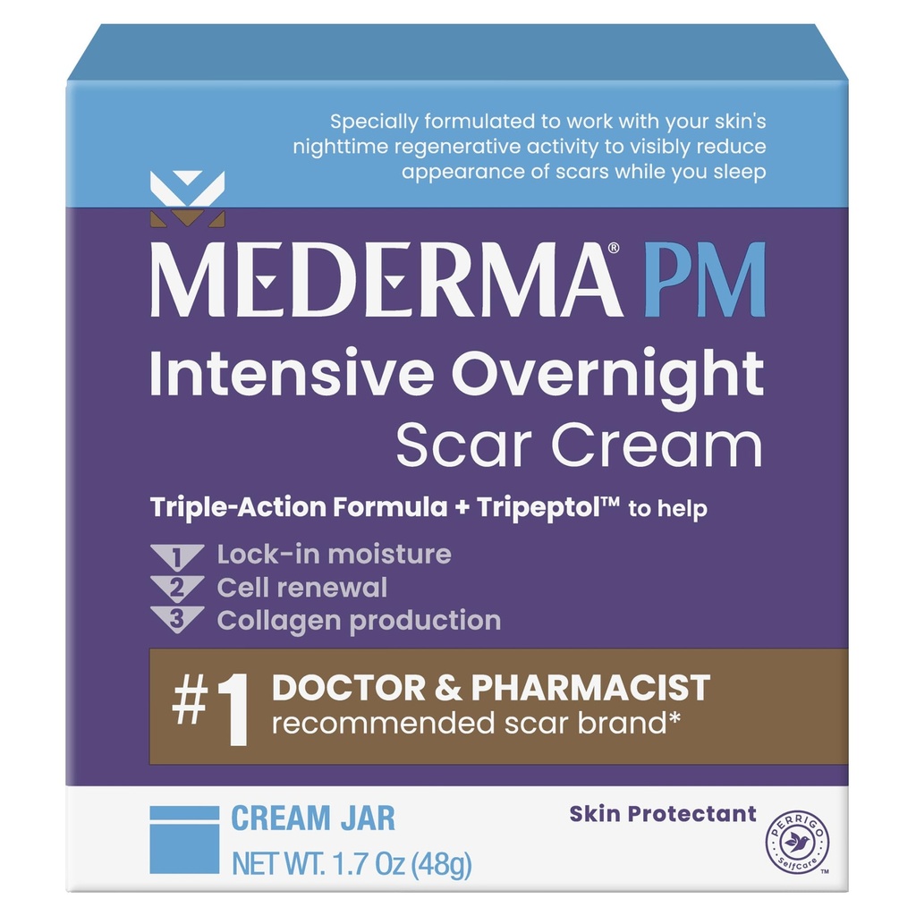 Mederma PM Intensive Overnatning Scar Cream - Avanceret Scar Behandling med Tripeptol, virker mens du sover
