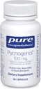Pure indkapslinger Pycnogenol 100 mg 10 mg 12 4; Hypoallergent supplement til fremme af vaskulær sundhed og give antioxidant support 12 4; 30 kapsler