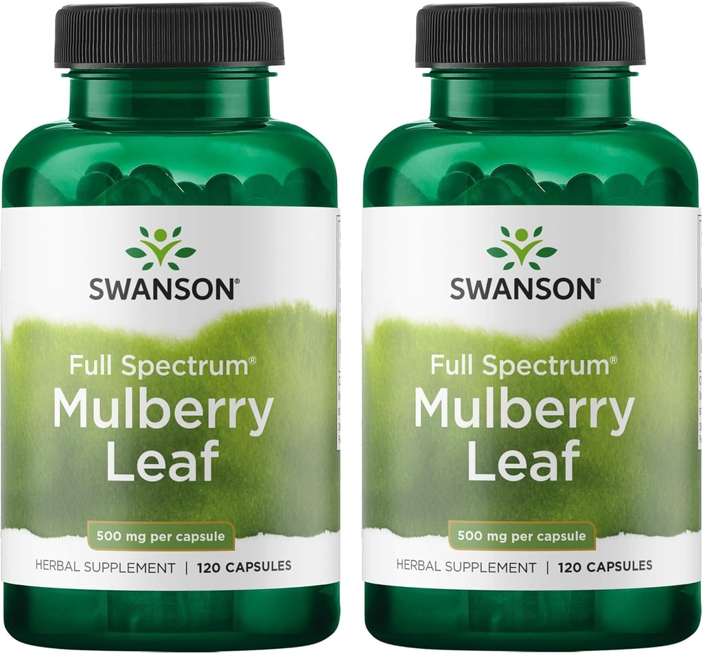 Swanson Full Spectrum Mulberry Leaf Herbal Supplement 500 mg 120 Kapsler (2 Pack)