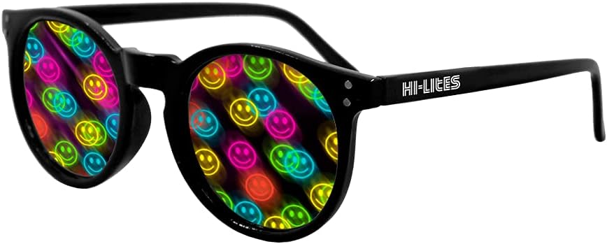 HI- LITES Smiley Special Effect Light Changing / Light Diffraction Glasses - Smiley Face Effect Lenses - Designer Style