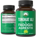 Tongkat Ali + Fadogia Agrestis 2- in-1 - T Supplement for mænd. Ultra High Strength Tongkat- Ali Longjack Extract + Fadogia Agrestis Extract. Veganske kapsler. Støtte Natural Energy. USA Testede piller