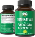 Tongkat Ali + Fadogia Agrestis 2- in-1 - T Supplement for mænd. Ultra High Strength Tongkat- Ali Longjack Extract + Fadogia Agrestis Extract. Veganske kapsler. Støtte Natural Energy. USA Testede piller