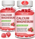Calcium Magnesium Zinkgummier med D3- og K2- vitamin, høj absorption Magnesiumglycinat Kalium til immun- og roligmood, Raspberry Flavor 120 gummies
