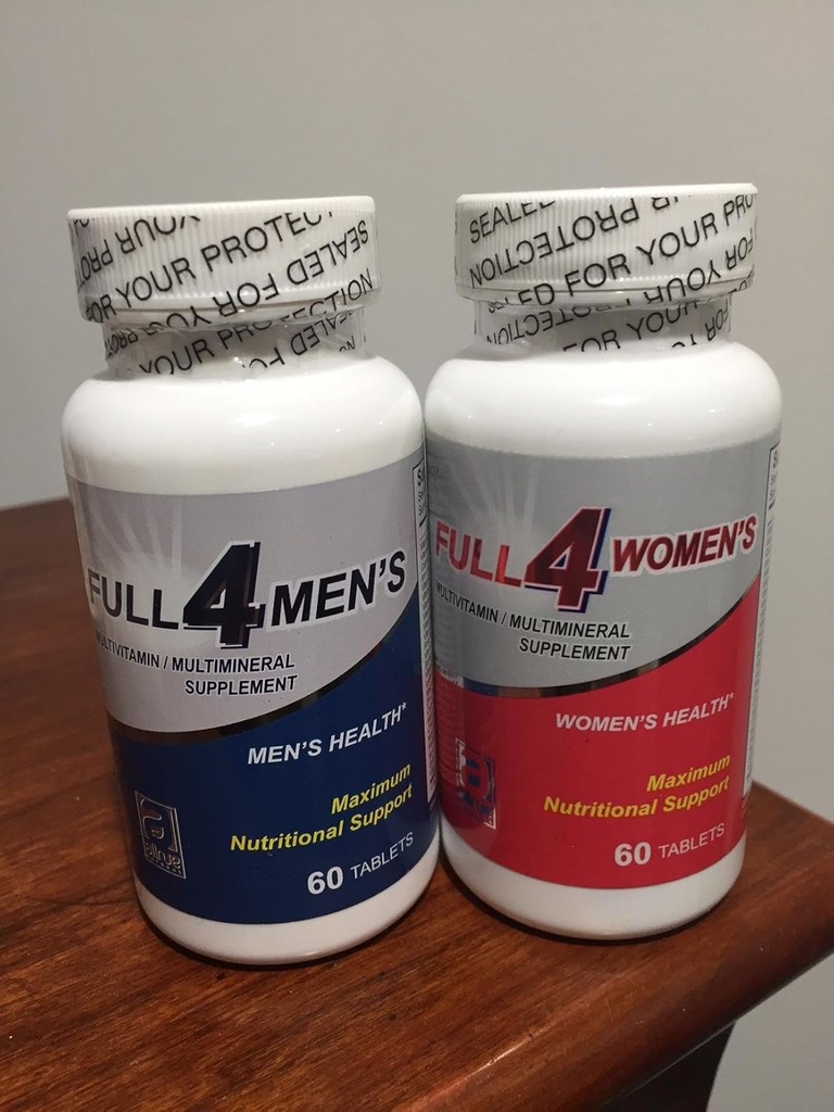 Sæt Fuld 4 Herre & Full 4 Dame Multivitamin / Multimineral Supplement Maximun Nutritional Support (120 tabletter) Complejo multivitaminico Hombre y Mujer
