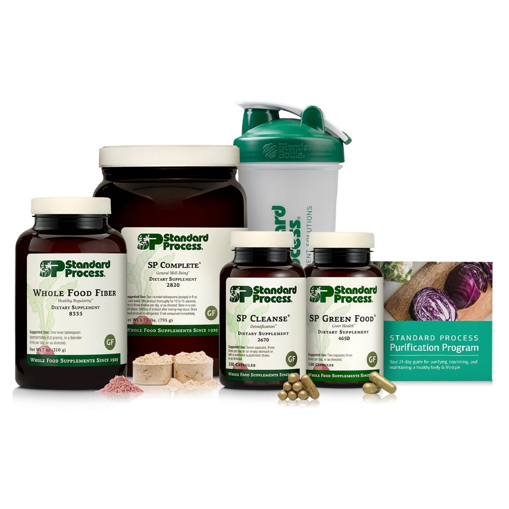 Standard Process Rensning Produkt Kit med SP Komplet og hele fødevarer Fiber - Detox Rengøring & Kropssund Support - Hele fodring-baseret, Non- Soy, Gluten- Free & Vegetarian - 21-dages forsyning