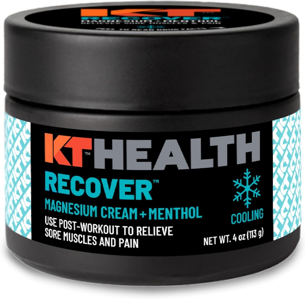KT sundhed, Magnesium Cream, Recover - Køler og Relieves muskler og fælles smerte - Brug post-workout til at reducere ømhed