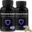 NutraChamps 27 i 1 immunstøtte supplement, 90 immunforsvar kapsler, 1000mg C-vitamin, 5000 IE D3, hyldebær, zink, 1 billion CFU Probiotika & mere (pakke med 2)
