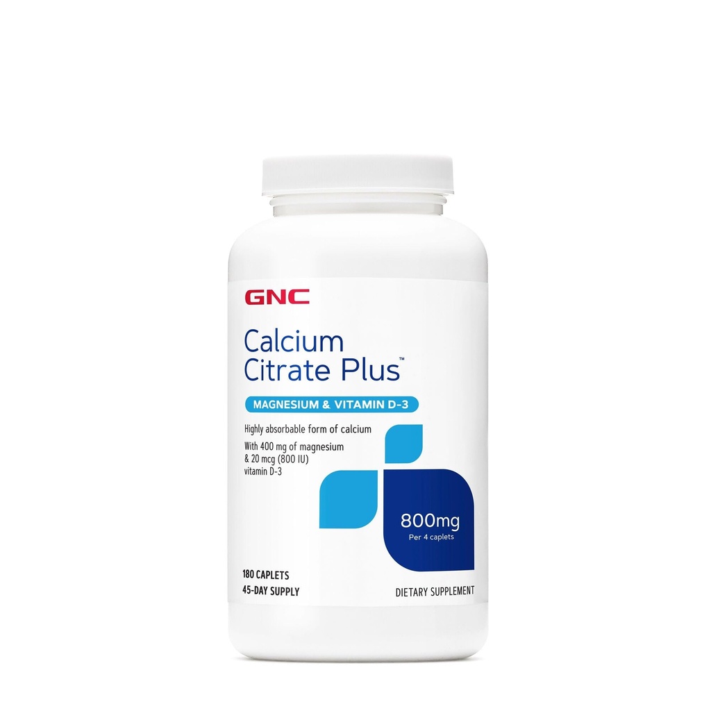 GNC Calcium Citrate Plus 800mg tillæg, understøtter ben sundhed, 45 Serveringer